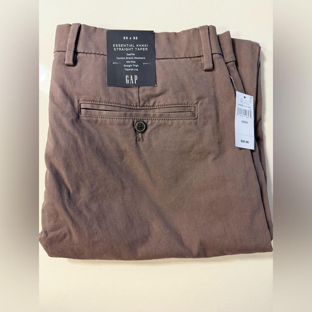 GAP Men's Khaki Straight Taper Pants - Brown